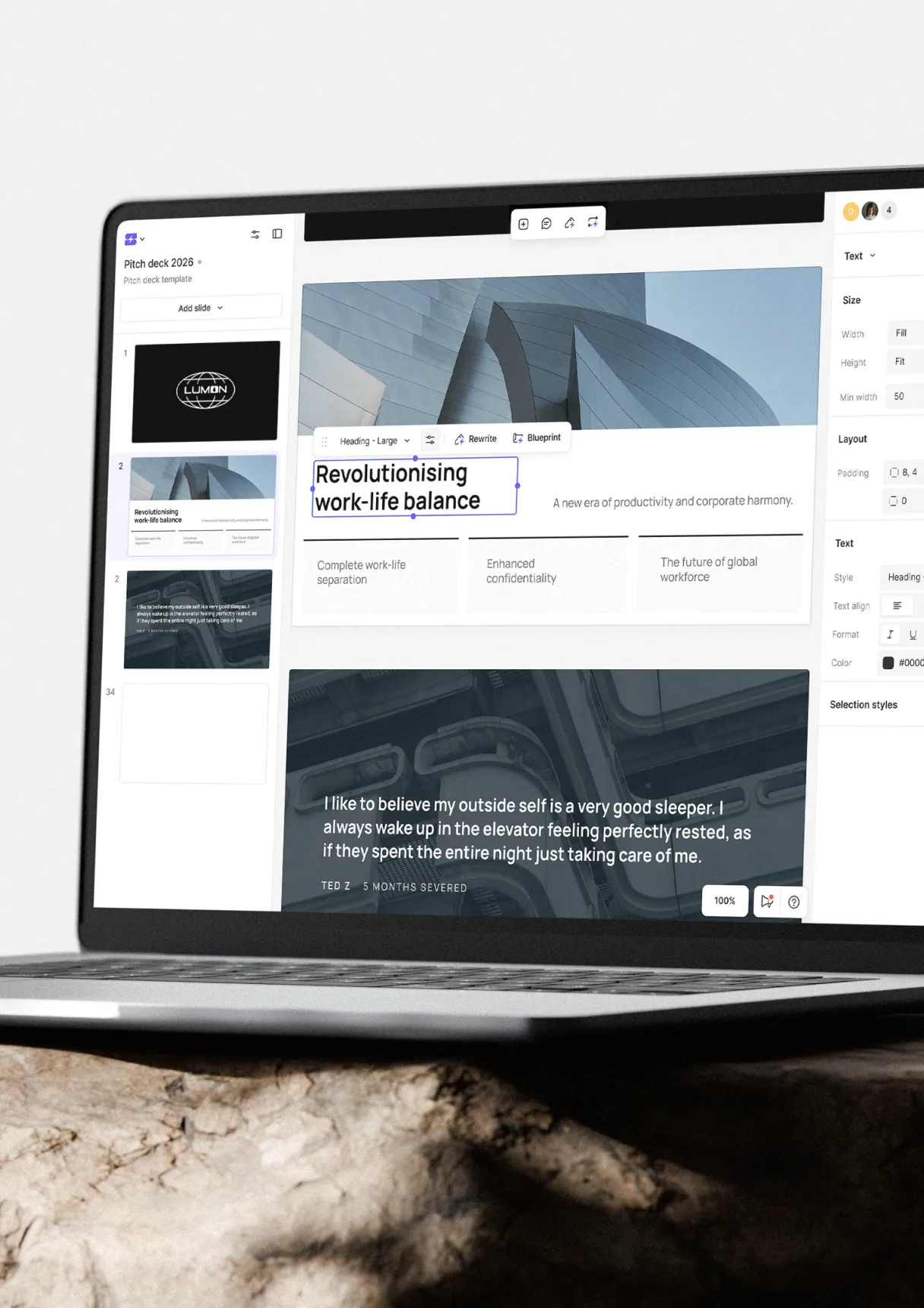 Scene product interface